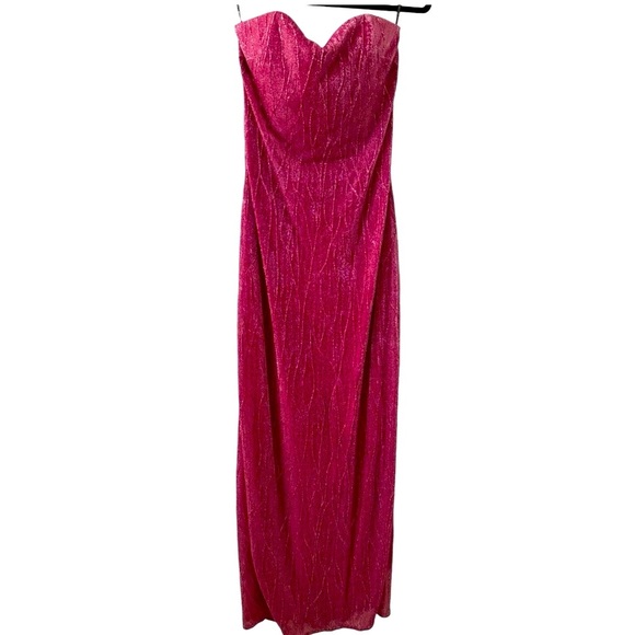 Vintage NWT Jessica McClintock x Gunne Sax Pink Metallic Strapless Gown size 5 - Picture 13 of 15